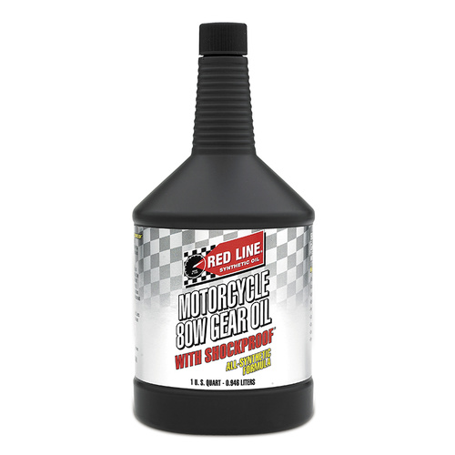 80W Motorcycle Gear Oil With ShockProof - 1 Quart Bottle (946ml) (RED42704)