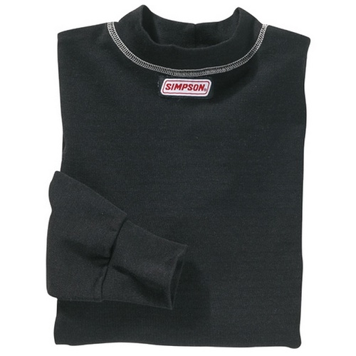CarbonX Underwear - X-Large, Black Top, Crew Neck Long Sleeve, SFI Approved
