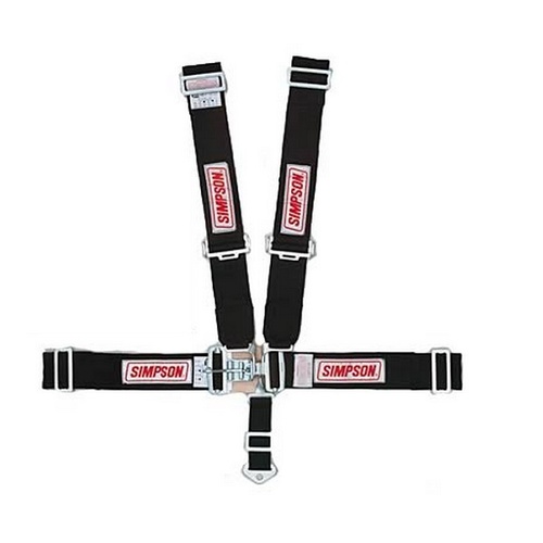 5 Point Harness - Black 55" Latch & Link, Pull Down, Wrap Around Bar Mount