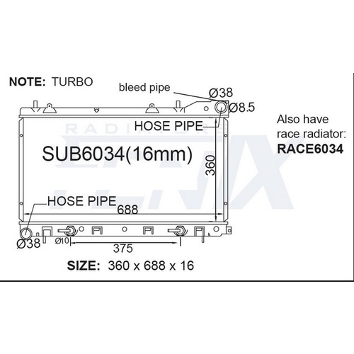Radiator (SUB6034-PA16A)